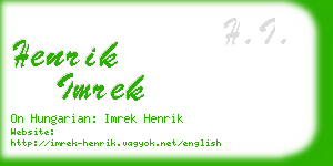 henrik imrek business card